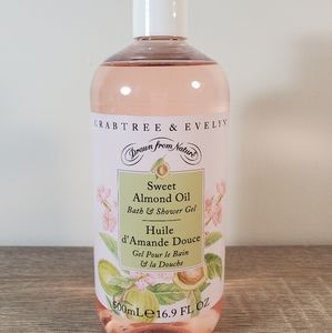 Crabtree & Evelyn Sweet Almond Oil Bath & Shower Gel 16.9 fl oz New Bottle Full